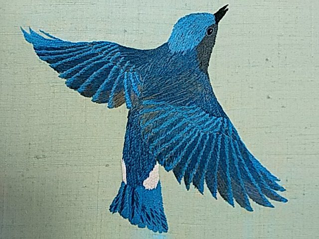 青い鳥は飛び立ちました 日本刺繍教室開催 作家 笹原木実は東京横浜谷中表参道でお稽古やっています